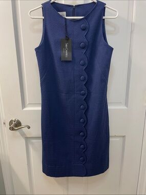 SARA CAMPBELL BASKET WEAVE SCALLOPED DRESS XS